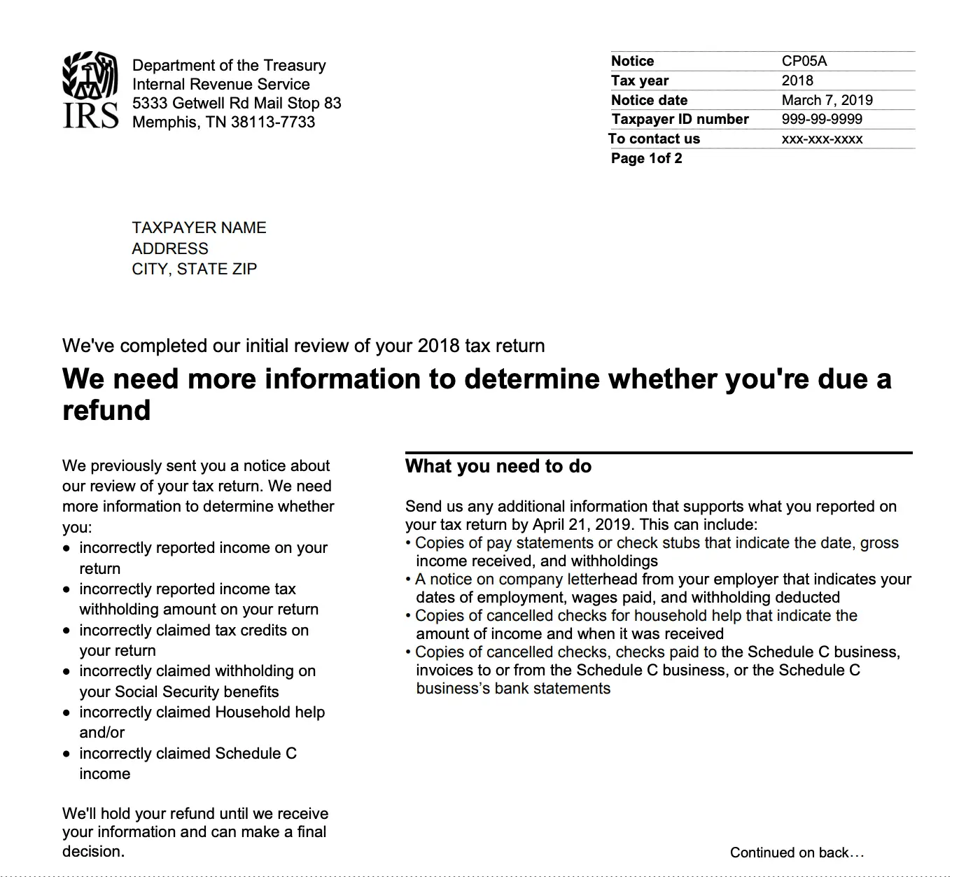 3rd Stimulus Check Letter From Irs