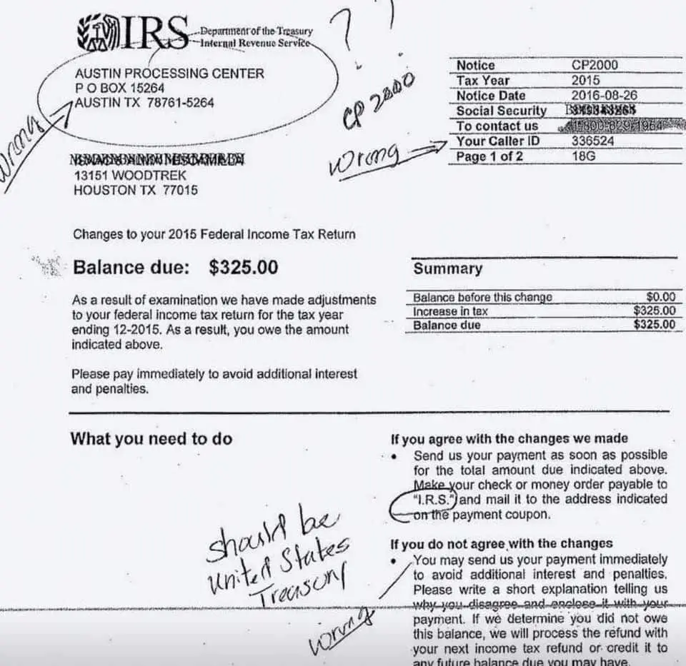 Fake IRS Letter