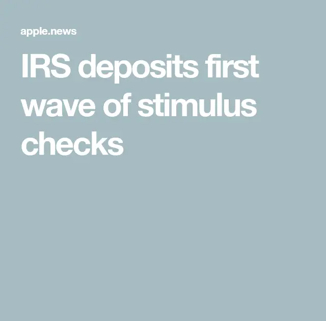 First Round Of Stimulus Checks 2020