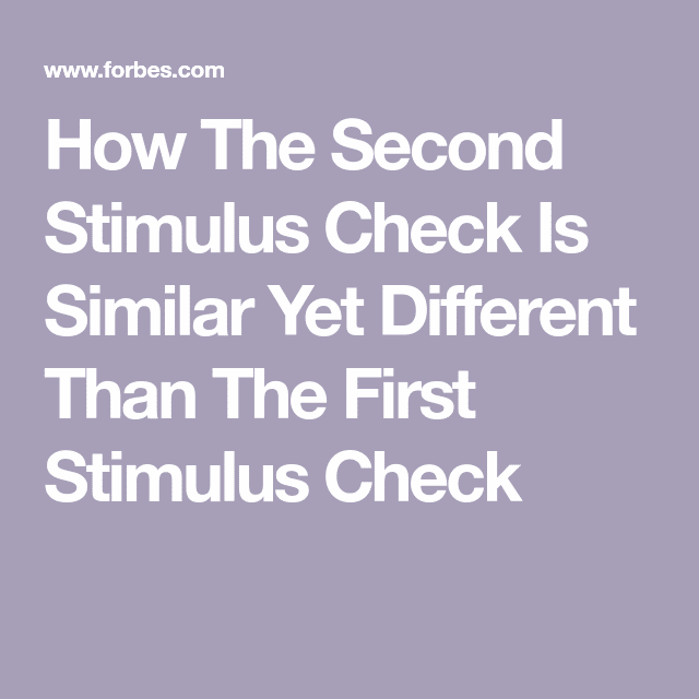 Second Stimulus Check Forbes