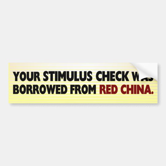 Stimulus Check Bumper Sticker