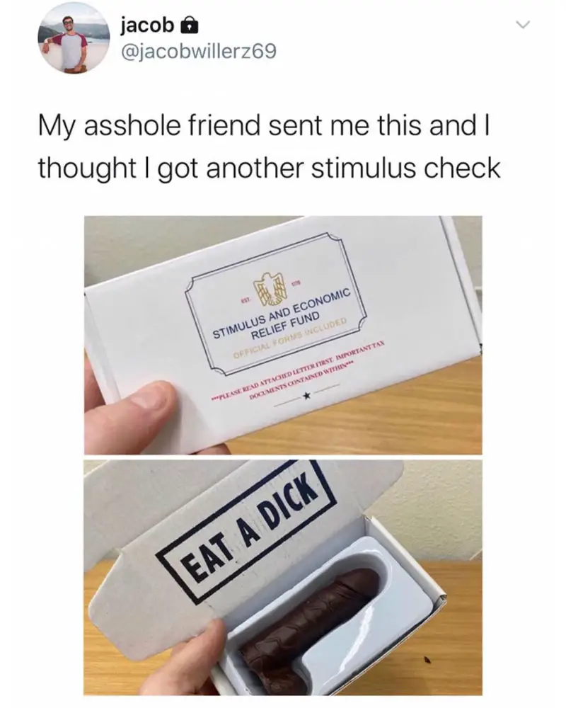 Stimulus Check Chocolate Dick