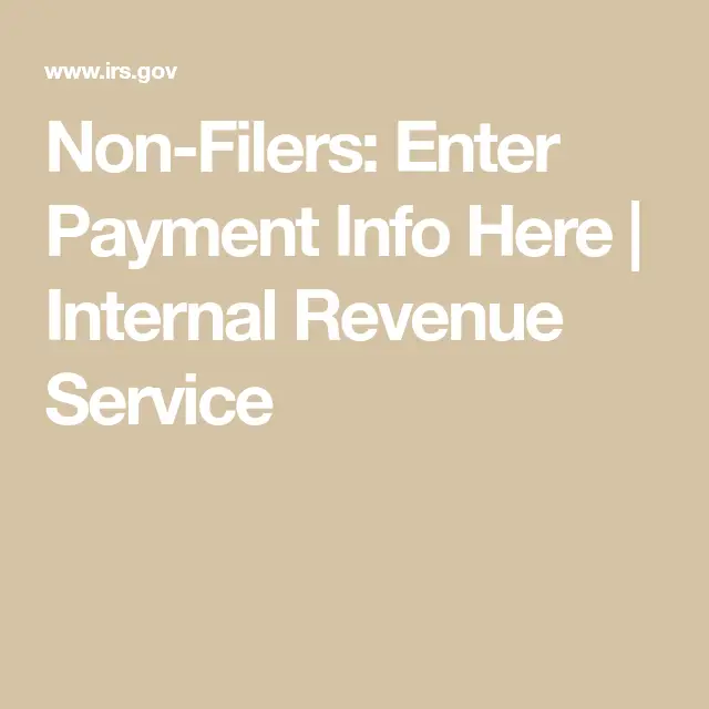 Stimulus Check For Non Filers Irs