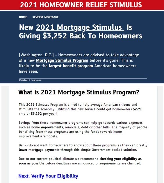 Stimulus Help With Mortgage