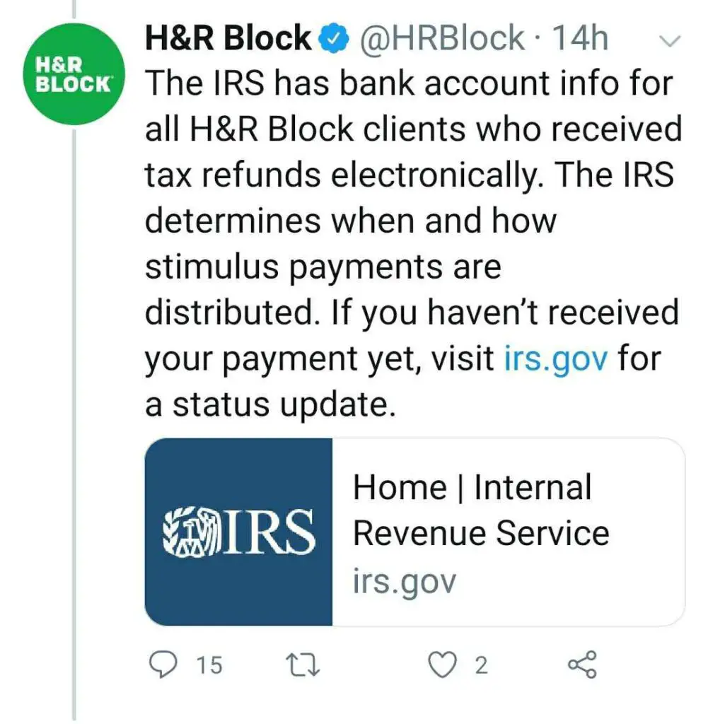 [Updated] H& R Block Emerald Card Stimulus payments /deposit /check not ...