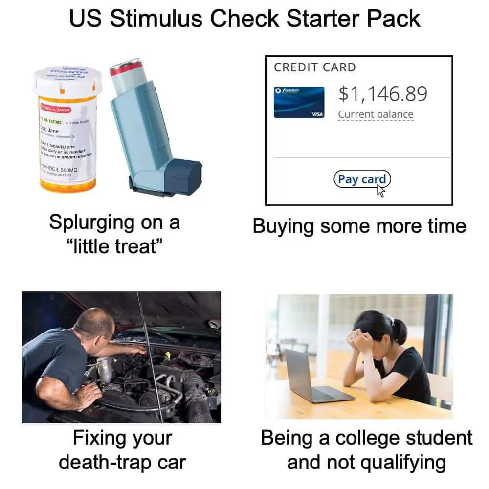 US Stimulus Check Starter Pack CREDIT CARD ne ...