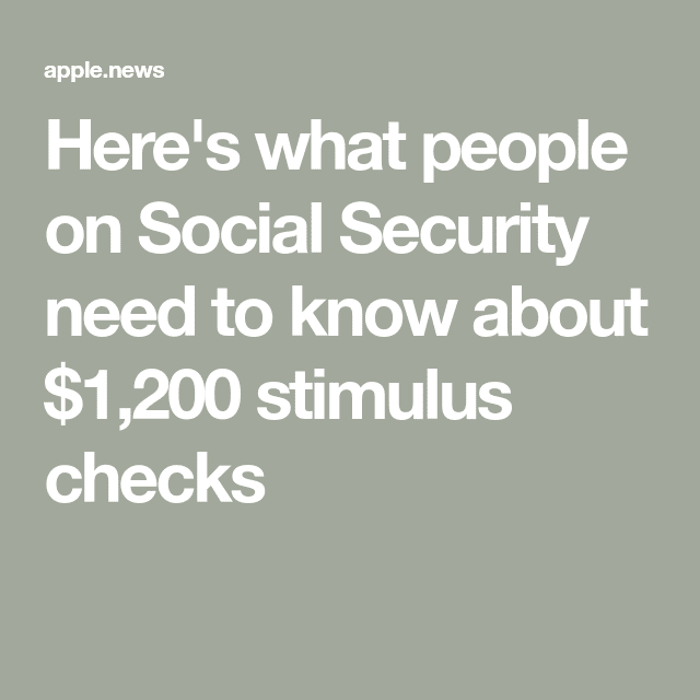 What Is The Latest News On The Stimulus Checks For Social Security ...